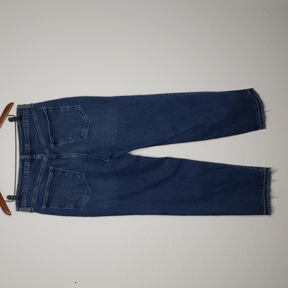 Old Navy High Rise OG Loose Secret Smooth Pockets Straight Jeans Size 12 Fringe - Picture 5 of 16